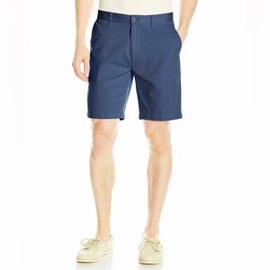 NAUTICA Mens Flat Front Twill Indigo Blue Classic Golf Chinos Dockers Shorts 34W